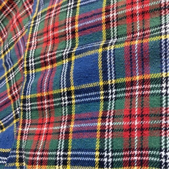 Structure Plaid Ted, Green, Blue and Yellow Flannel Button Down Shirt Size L - Picture 7 of 10
